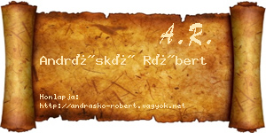 Andráskó Róbert névjegykártya